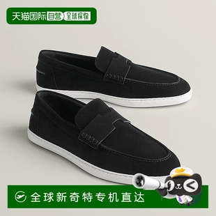 1h 可退服务超安心！欧洲直邮的 Hermes/爱马仕男士黑色绒面山羊皮乐福鞋魅力来袭