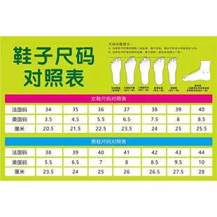 时尚必备！精准呈现女鞋尺码对照表与男鞋尺码对照表的实用海报展板及装饰画大揭秘